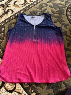 LuLaRoe Ombre Zip-Front Camisole in Navy & Pink